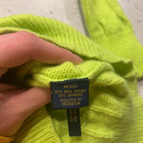 Ralph Lauren Lime Green Cable Knit Sweater - Picture 2 of 2